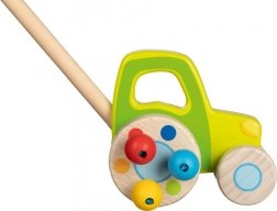 Tractor din lemn pe băț pentru copii GOKI