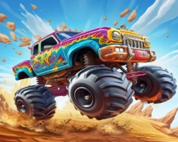 Pictură cu diamante monster truck 30 × 40 cm