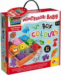 MONTESSORI cutie de sortare colorată pentru copii mici – 61 de piese