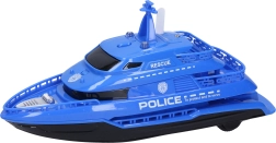 Barcă cu efecte pe volant albastră