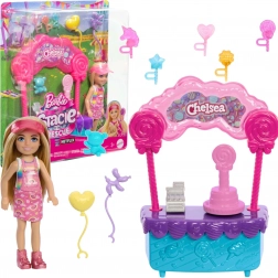 Barbie Chelsea blondină – chioșc cu acadele set de joacă