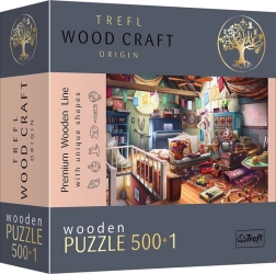 Puzzle din lemn, față-verso, Comori în pod, 501 piese TREFL Wood Craft Origin