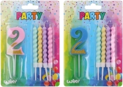 lumânare petrecere numărul 2 și 4 lumânări