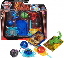 Bakugan Battle Pack Special Attack Nillious și Mantid + Bruiser, Octogan, Trox – set de luptă cu spinner
