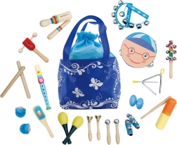 Set din lemn cu instrumente muzicale 16 piese cu rucsac ECOTOYS