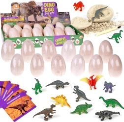 Set arheologic Ouă Dino 12 buc cu carduri – descoperă lumea dinozaurilor