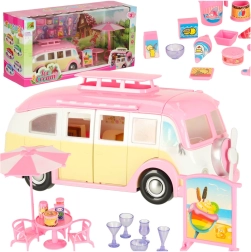 Rulotă pliabilă cu gelaterie și accesorii, 30 de piese