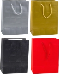 Pungă cadou cu model texturat de pătrate 23 × 18 × 10 cm