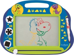 Tablă de desen magnetică multicoloră dinozaur A5 cu ștampile și stilou