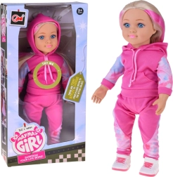 Păpușă în trening sport 48 cm cu păr blond lung