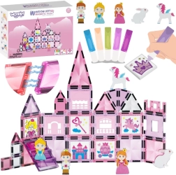woopie set de construcție magnetică castel pentru prințesă 50 de piese