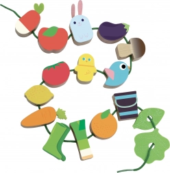 joc de înșirat grădina Vilac – jucărie din lemn pentru dezvoltarea motricității fine