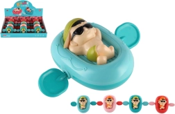 Omuleț cu mecanism de întoarcere pe saltea de apă, din plastic, 13 × 9 cm, 4 culori