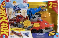 Hot Wheels City mega remorcher cu arenă de dragon