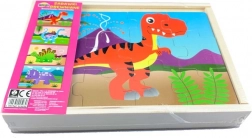 Puzzle din lemn – dinozauri, 4 animale