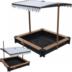 Groapă de nisip din lemn cu acoperiș reglabil și bănci AXI