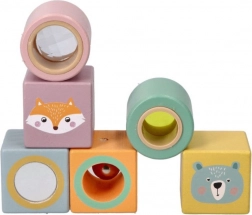 Cuburi senzoriale din lemn pentru micii exploratori