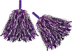 Bastonaș pom-pom violet-argintiu