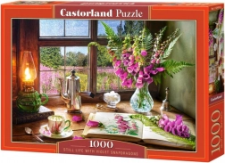 Puzzle 1000 de piese - Natură moartă cu buze violet de leu