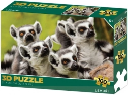 Puzzle 3D Lemuri 100 piese