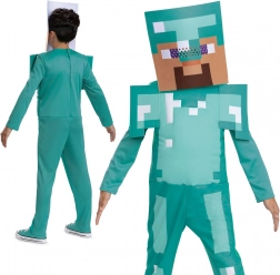 costum pentru copii Steve cu armură de diamant Minecraft 127–136 cm (7–8 ani)