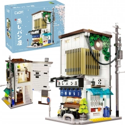 Set de construcție CaDA magazin japonez de chifle aburite cu iluminare LED, 1108 piese