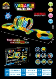 Pistă auto de curse luminoasă VARIABLE, 162 piese