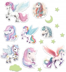 Decorațiune de perete luminoasă cu unicorni