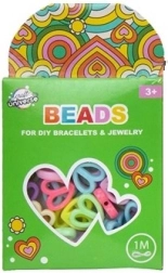 Set de mărgele colorate inimioare cu șnur de 1 m