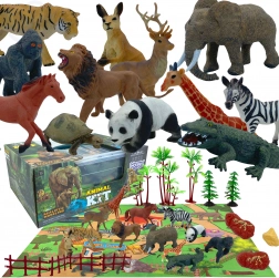 Woopie safari – set de figurine cu suport scenografic, 24 buc