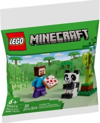 Set de asamblare Minecraft Steve și panda mică