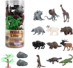 WOOPIE set de figurine cu animale sălbatice, 15 piese
