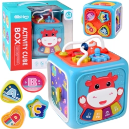 Cub educațional interactiv 6‑în‑1 cu pian, labirint și sortator