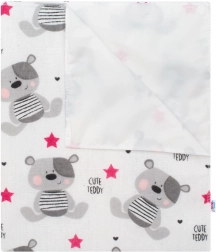 Absorbant flaușat impermeabil NEW BABY Cute Teddy roz