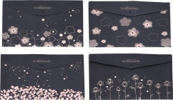 mapă de documente din plastic cu capsă 33 × 23 cm – motiv floral