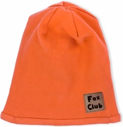 Căciuliță bebeluși din bumbac Nicol Fox Club portocalie