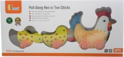 Viga jucărie de tras găinușă cu puișori 36 cm