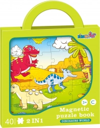 Puzzle magnetic dinozauri 2în1 – 40 piese