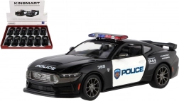 model metalic de mașină Ford Mustang Dark Horse Police 2024 1:38 cu mecanism pull-back, 13 cm