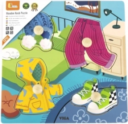 Puzzle din lemn Viga cu mânere îmbrăcăminte