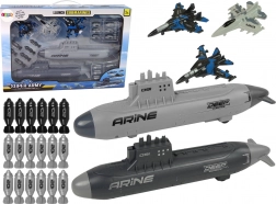 set militar marină cu submarine, avioane de vânătoare și proiectile