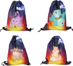 Rucsac tip săculeț Zodiac cu motivul celor 12 zodii