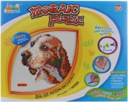 Mozaic câine – set creativ de mozaic din plastic pentru copii