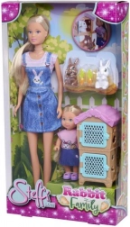 Păpușa Steffi și Evi cu Familia de Iepurași
