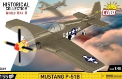Set de construcție COBI WWII – avion MUSTANG P-51B 1:48 (158 piese)