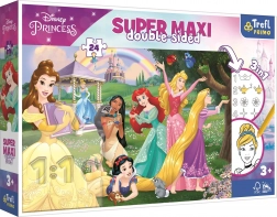 puzzle față-verso 24 piese Disney Princess Super Maxi pentru colorat