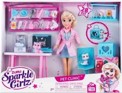 Păpușă SPARKLE GIRLZ clinică veterinară – set mare de joacă