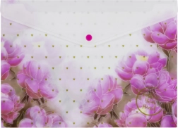 Mapă tip plic A4 cu capsă și imprimeu – mix de modele, pachet 12 buc