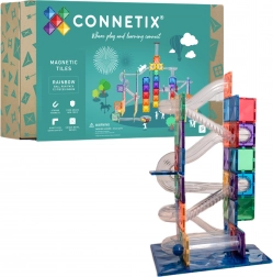 Connetix Rainbow Ball Run – set creativ magnetic, 92 piese