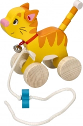 Jucărie pisicuță din lemn de tras